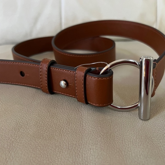 Lauren Ralph Lauren Leather Toggle Skinny Belt - Picture 2 of 10